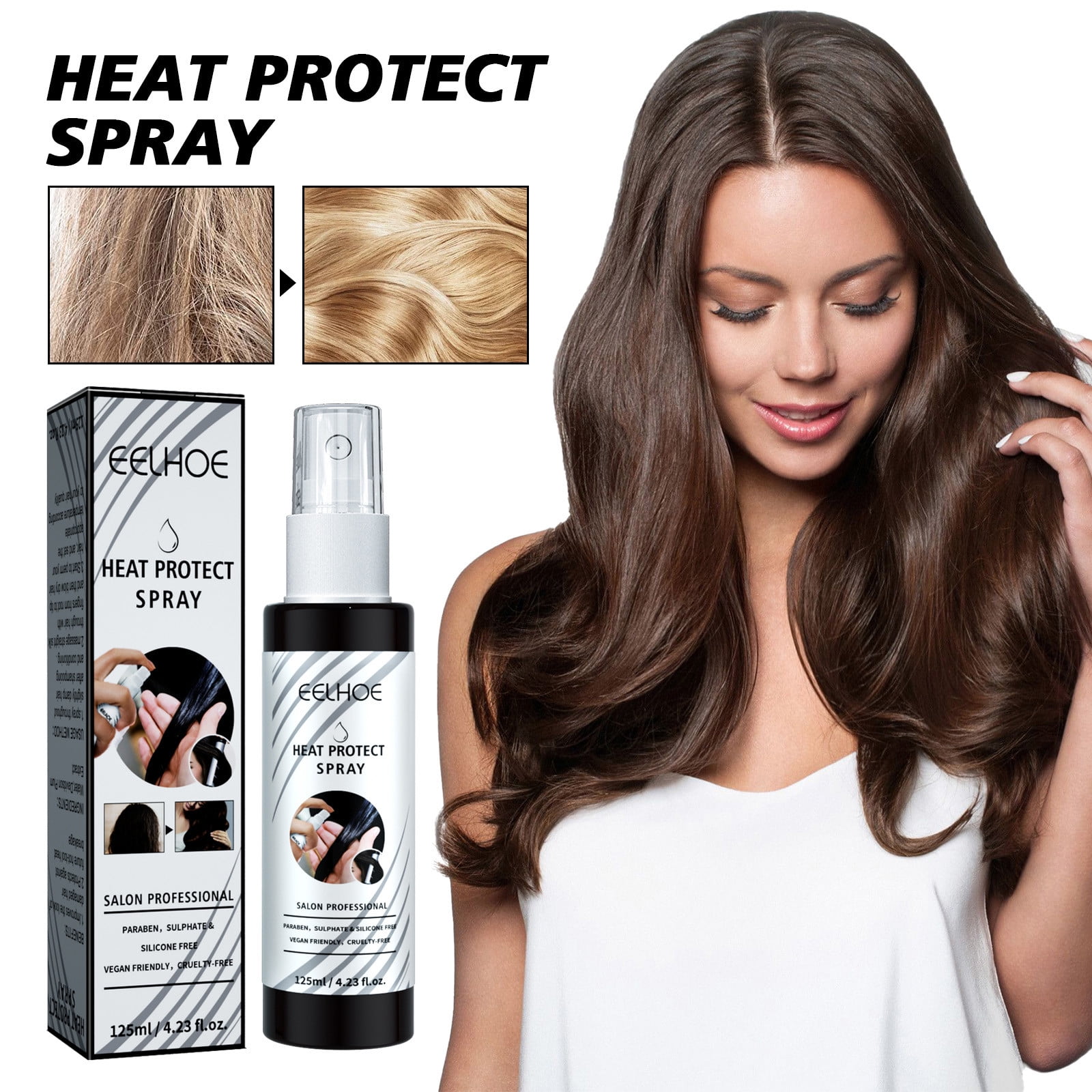 Kokovifyves Heat Protectant Spray Thermal Hair Protection From Heat