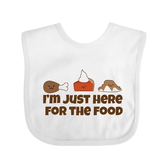 Inktastic Thanksgiving Here for the Food Boys or Girls Baby Bib