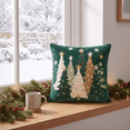 thumbnail image 4 of Sm:)e Green Pine Tree Snowflakes Christmas Throw Pillow Covers 18x18 Inch Set of 2, Soft Plush Faux Fur 3D Embroidered Decorative Cushion Covers for Sofa Home Decor, 4 of 7