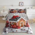 thumbnail image 2 of jejeloiu Christmas House Queen Comforter Set,Winter Snowflake Gifts Bedding Sets,Rustic Farmhouse Snow Bedding Comforter Set For Teens,Luxury Bedroom Decor Reversible,3-Piece, 2 of 8