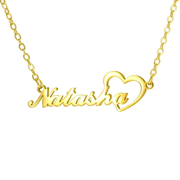 Custom Stainless Steel Big Heart Pendant Necklace Gold Chain Personalized Name Necklaces Choker Jewelry Necklaces for Women