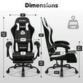 thumbnail image 2 of CELTOSS White Office Gaming Chair with Footrest & Lumbar Support, Ergonomic Adjustable Computer Chair with Swivel Seat & Headrest, 2 of 12