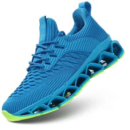 

Lightweight Mesh Knitted Sports Shoes Lace Up Weaving Blade Running Shoes Women‘s Footwear