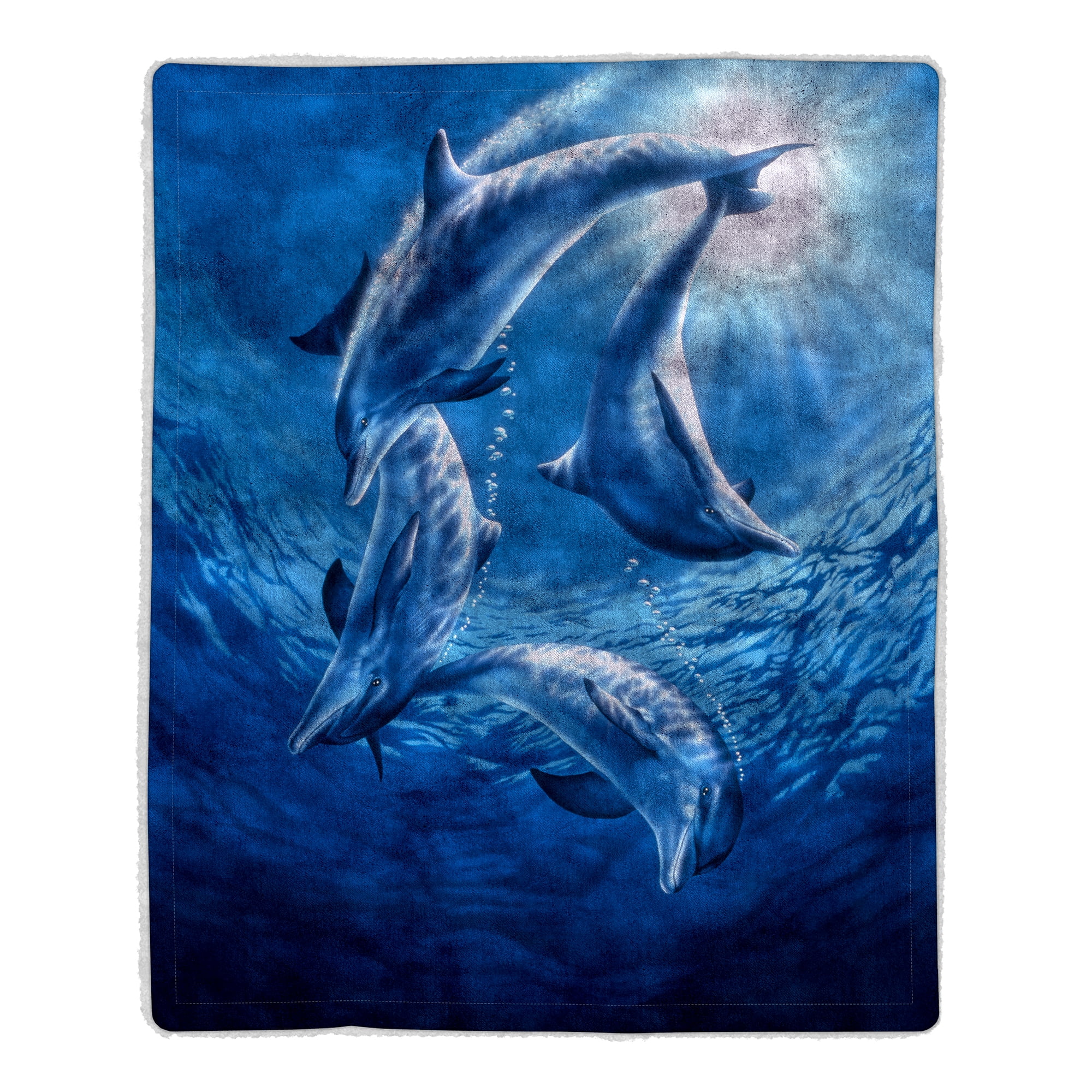 Download Sherpa Fleece Throw Blanket Ocean Dolphin Print Pattern Lightweight Hypoallergenic Bed Couch Soft Plush Blanket For Adults And Kids By Lavish Home Walmart Com Walmart Com