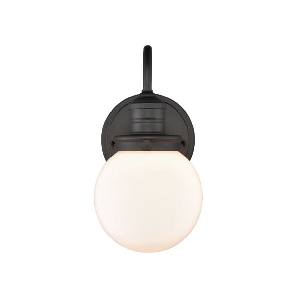 4221-MB-Millennium Lighting-Ella - 1 Light Wall Sconce-11 Inches Tall and 6 Inches Wide   Matte Black Finish with Frosted White Glass