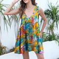 thumbnail image 5 of Viikei Womens Dresses Clearance,Summer Dresses for Women 2025,Women's Summer Print Casual Loose Sleevless V-Neck Dress Multicolor XXL, 5 of 6