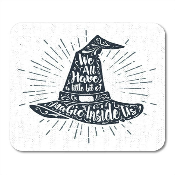 POGLIP Label Witch Hat and We All Have Little Mousepad Mouse Pad Mouse Mat 9x10 inch