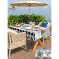 thumbnail image 4 of Outdoor Tablecloth with Umbrella Hole and Zipper, Grey Christmas Rectangle Table Cloth 52x70 Inch Waterproof Tablecloth, Xmas Tree Snowman Bear Snowfall Plaid Picnic Table Cover for Patio Camping, 4 of 7