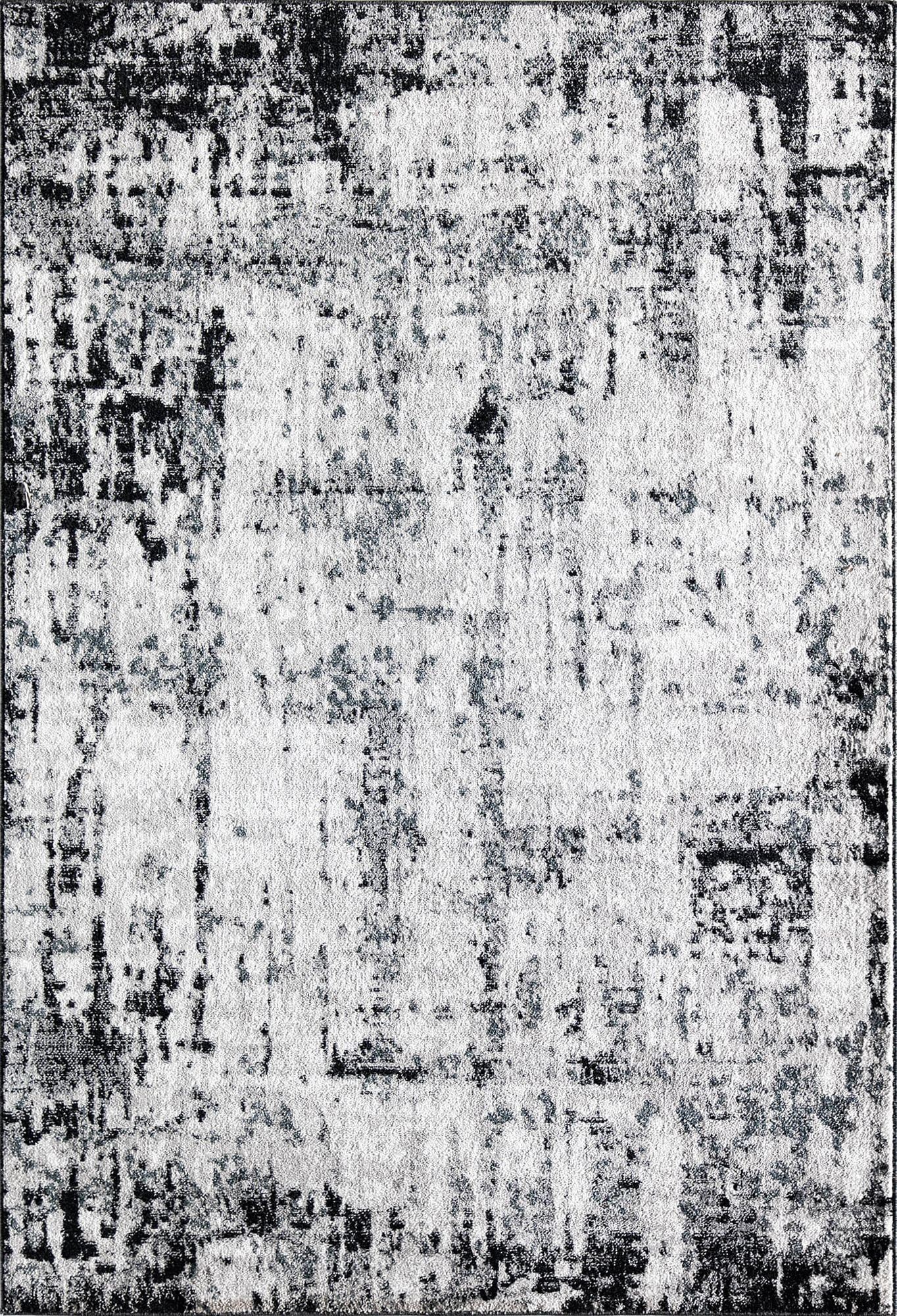 Rugs America Amabella IV40A Black Horizon Abstract Vintage White Area Rug, 2'6"x8'