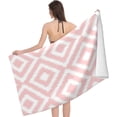 thumbnail image 3 of Yibo Greek Key Design Pink and Black Beach Towels Soft High Absorbent Quick Dry Bath Towels Pool Towels Travel Beach Towels, 3 of 8