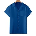 thumbnail image 5 of Men's Casual Button-Up Shirt for Summer Versatile Loose Fit with Pocket and Cuban Collar for Everyday Wear and Lightweight and Comfortable Design Mens T-Shirts In 3xlt Tall V Neck Graphic, 5 of 5