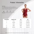thumbnail image 7 of iiniim Womens Rhinestone Shiny Tassel Gymnastics Leotard Fringe Latin Jazz Cha Cha Dance Costume Burgundy XXL, 7 of 7