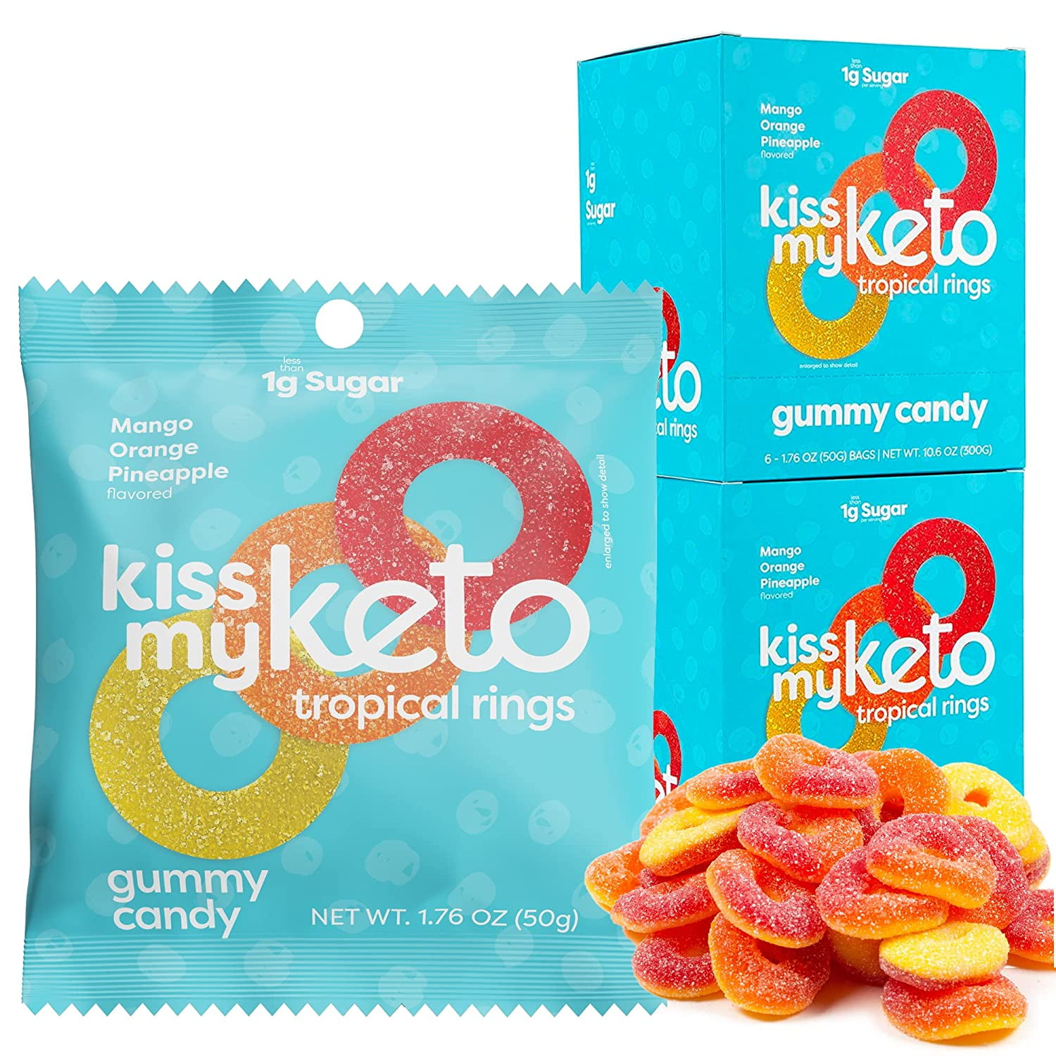 Kiss My Keto Gummies Candy Low Carb Candy Gummy Rings, Keto Snack