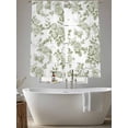 thumbnail image 6 of Sage Green Flower Semi Sheer Window Curtains 63 Inches Long, Vintage Country Rose Leaf Floral Rod Pocket Voile Silky Chiffon Curtain Light Filtering Drapes for Living Room, Kitchen, 52"x63", 2 Panels, 6 of 9