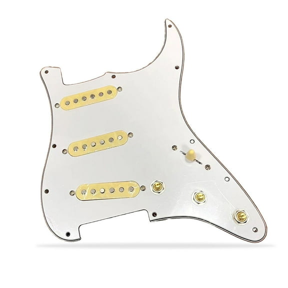 11-Hole SSS Prewired Loaded Pickguard with Ainico 5 Single-coil Pickups Set for Fender Squier Strat Electric Guitar