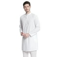 thumbnail image 2 of In-Sattva Men's Indian Mandarin Collar All Over High Embroidered Kurta Tunic; White AOH-1; SM, 2 of 6