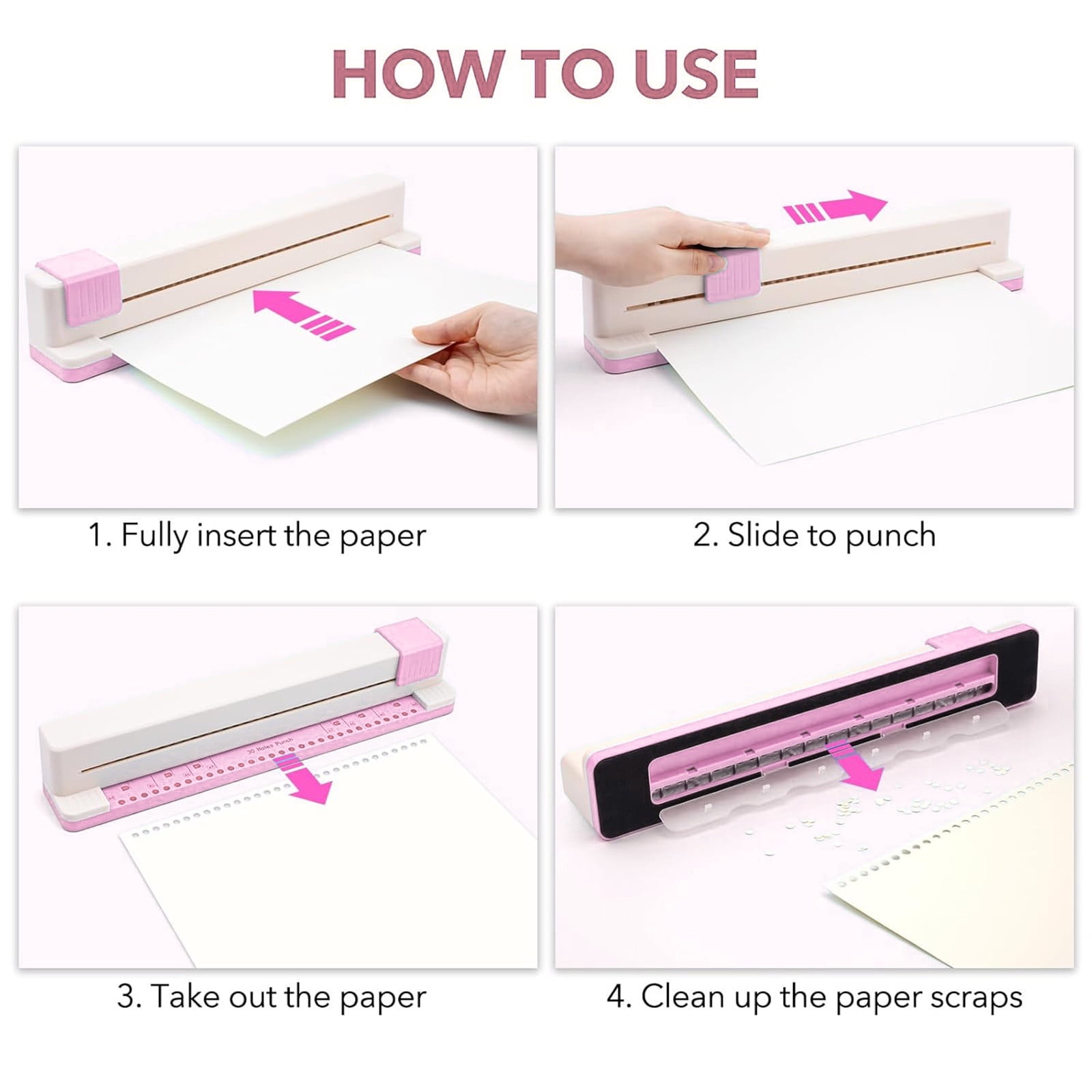 Chanana 30 Hole Paper Punch, Binding Machine for Planner, A4 A5 A6 A7 B5 B6 Book Binder Notebooks Loose Leaf Paper Punch Machine, Portable Adjustable Hole Puncher, 5-Sheet Capacity, for Office