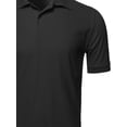 thumbnail image 3 of FashionOutfit Men's Solid Short Sleeves Two Button Placket Long Line Polo Shirt, 3 of 3