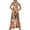 Caramel, variant on Womens Loose Floral Print Overalls Wide Leg Jumpsuit Casual Adjustable Tie Back Backless Rompers