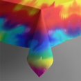 thumbnail image 3 of Rainbow Tie Dye Mandala Pattern Rectangle Tablecloth 60"x84",Waterproof Polyester Rectangle Table Cloth, Wipeable Spillproof Polyester Tablecloth for Dining, Camping, Indoor and Outdoor, 3 of 5