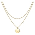 thumbnail image 1 of Corazón de la moda de las mujeres Letra Collar Cadena 26 Circular Doble Capa Cuello, 1 of 5