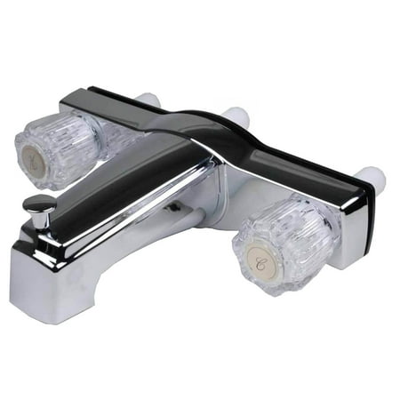 HowPlumb RV / Motor Home Bathtub and Shower Faucet with 8" Valves - Chrome