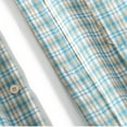 thumbnail image 3 of WREESH Men's Loose Casual Button Down Shirts Fashion Plaid Turn-Down Collar Short Sleeve Pocket Shirt with Stylish Plaid Pattern Light Blue, 3 of 8