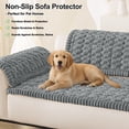 thumbnail image 3 of Smiry Couch Covers Sofa Cover Slipcover for Dogs Washable, Non Slip Sofa Protector, Fuzzy Couch cover Pet Friendly Home Decor, Gray, 27.6" x 59", 3 of 10