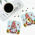 thumbnail image 4 of Yiaed Funny Christmas Gnome Print Leather Coasters for Drinks - Cup Coasters Coffee Table Kitchen Table Bar, Home & Office Gifts Handmade Drink Coasters-Square, 4 of 6