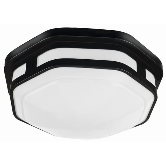 ETI 54466101 Octagon Black Integrated LED Outdoor Flushmount Porch Light, 830 L