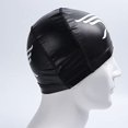 thumbnail image 4 of Wekity ym Swimming Cap, PU Waterproof Swimming Cap Swimming Hat Sports Elastic Swimming Sun Protection Hat Ear Cover Swimming Head Accessory (Color : Black), 4 of 4