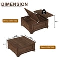 thumbnail image 4 of ANPOO 40" Farmhouse Lift Top Coffee Table with Charging Station, Square Wood Center Table with Large Hidden Storage Compartment for Living Room, 4 of 7