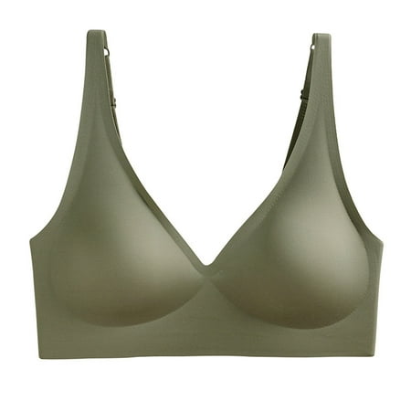 

Seamless Sport Bra Camisole Elastic No Underwire No Restriction Strap Women Bra Sport Bra Seamless Camisole Elastic No Underwire No Restriction Strap Women Bra Underwear Comfort Fit M Green