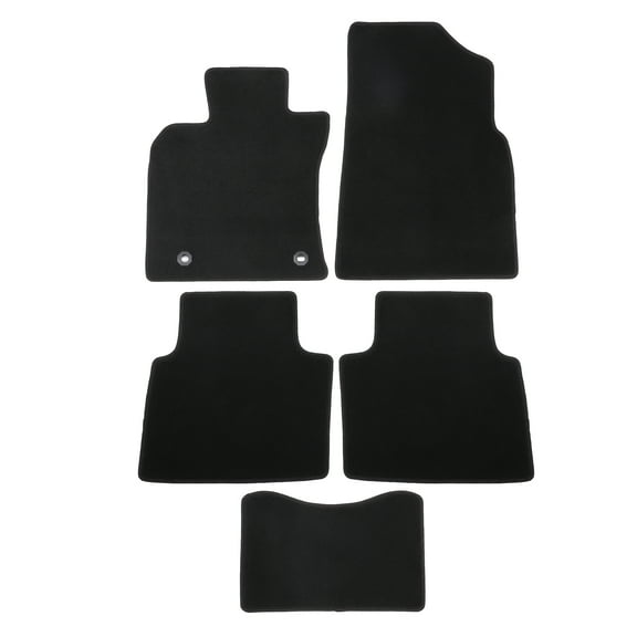 1 Set Car Floor Mats for Toyota Camry 2018-2023 Non-slip Velour Black Front and Rear Auto Floor Carpet