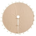 thumbnail image 2 of SARO 359.N53R 53 in. Round Natural Pom Pom Tree Skirt, 2 of 5