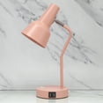 thumbnail image 5 of Simple Designs 15.2" Sleek Essentials Metal Cone Shade Desk Lamp With Adjustable Shade And Dual Usb Ports, For Office, Desk, Nightstand, Dorm, Pink, 5 of 6