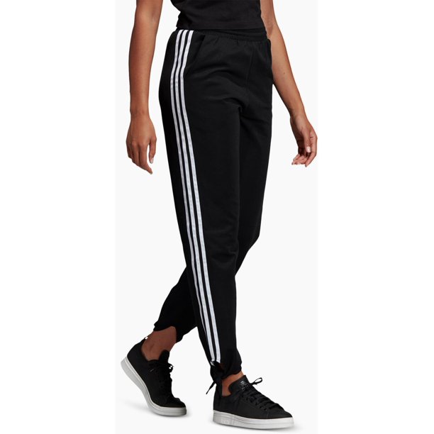 Adidas Adidas Womens Knotted Striped Athletic Pants Black XS