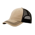 thumbnail image 1 of Washed Cotton Twill Adjustable Trucker Cap - Khaki/Black, 1 of 1
