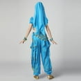 thumbnail image 7 of Kids Girls Belly Dance Halter Top Pants Costume Set Sequin Indian Dance Outfit with Head Veil Waist Chain and Bracelets, 7 of 7