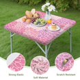 thumbnail image 4 of Stretchable Bohemian Print Square Table Cover with Decorative Floral Motifs for 34 Inch Patio Tables, 4 of 6