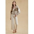 thumbnail image 4 of Blu Pepper Women's Patchwork Cable Knit Cardigan, 4 of 5