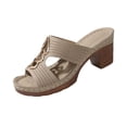 thumbnail image 4 of Platform Sandals Women's Sandals Walking Sandals Women Block Heel Sandals for Women 2026 Summer Open Toe Chunky Platform Wedges Non-Slip Casual Hollow Out Lightweight Shoes Beige 5.5, 4 of 5
