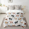 thumbnail image 2 of Manfei Farm Animal Horse 7-Piece Bedding Comforter Set,Rustic Farmhouse Horseshoe King Bedding Sets,Brown Blue Heart Print Bed Sheets For Kids,Breathable Home Decor Reversible, 2 of 8