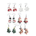 thumbnail image 1 of 6 pares de aretes de dibujos animados navideños con forma de gota, joyería creativa para mujeres y niñas (nieve, Papá Noel, muleta de arco, árbol de Navidad, muñeco de nieve, reno Sailing  Electrónica, 1 of 2