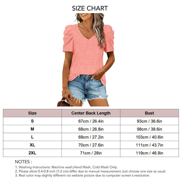Puff Sleeve Shirt,Women Short Sleeve V Short Puff Sleeve Blouse Puff Sleeve V Neck Top Revolutionary Design