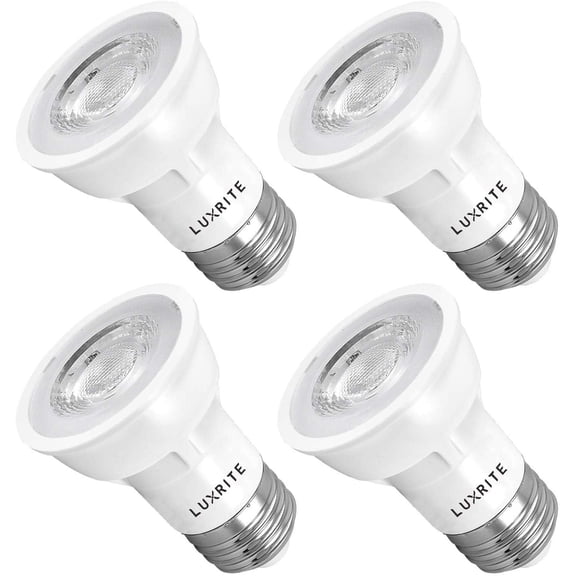 Luxrite PAR16 LED Dimmable Spot Light Bulb, 5.5W (50W Equivalent) 5000K Bright White, 450 Lumens, E26, 4 Pack