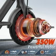 thumbnail image 2 of PORORO Electric Scooter with Seat, 8.5" Scooter for Adults, 350W Motor, 16MPH & 10-15Mile Range, 2 of 7