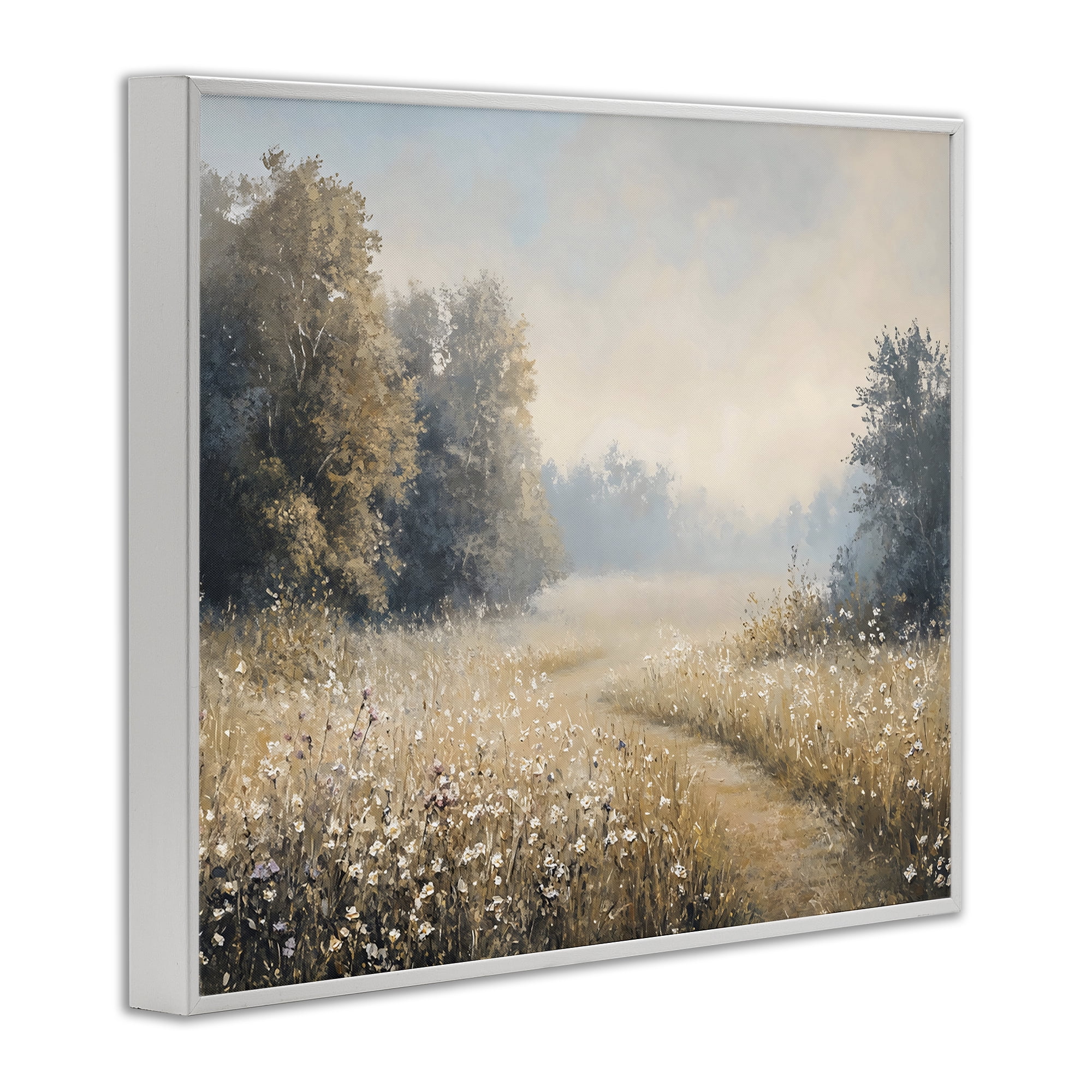 Stupell Industries Wandering Wildflower Path at Dawn White Framed Giclee Art, design by Creative Studio