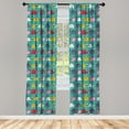 thumbnail image 3 of Ambesonne Animal Cartoon Curtains, Joyful Nature, Pair of 28"x95", Multicolor, 3 of 5