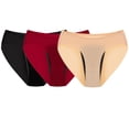 thumbnail image 2 of VOOPET 3PCS Period Panties Underwear for Women Seamless Leakproof Panties No Show Menstrual Brief Ice Silk S-2XL, 2 of 14
